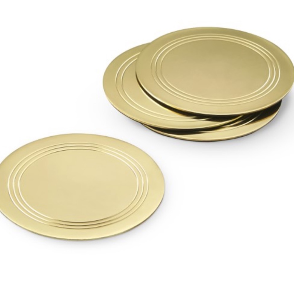 Williams Sonoma Gold Coasters-Set of 4